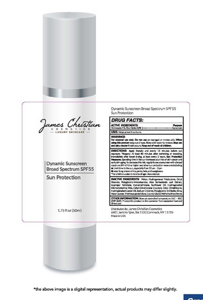 James Christian Cosmetics Luxury Skincare Dynamic Sunscreen Broad Spectrum Spf 55 Sun Protection 1.75 Fl Oz (50ml) (Pre Sp55.50b Lb47620 Morgen Airless White)
